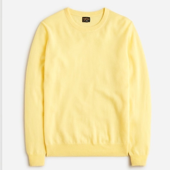 J crew spring yellow Cashmere crewneck sweater - Picture 3 of 4